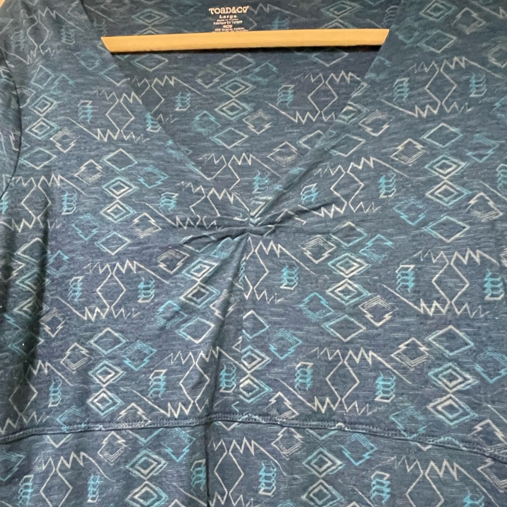 Blue Patterned Women's Dress - Picture 3 of 3